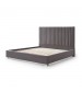 Hillsdale Bed Frame Polyester Fabric Padded Upholstery High Quality Slats Polished Stainless Steel Feet